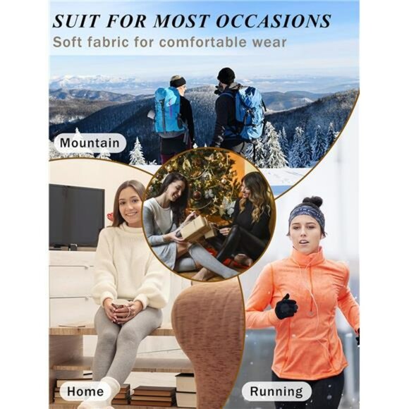 Womens Thick Wool Winter Boot Socks Cozy Warm Fuzzy Crew Cold Weather 5 Pack - Picture 6 of 7